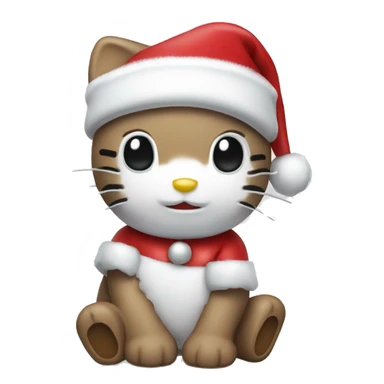 Hello kitty with a santa hat  sticker