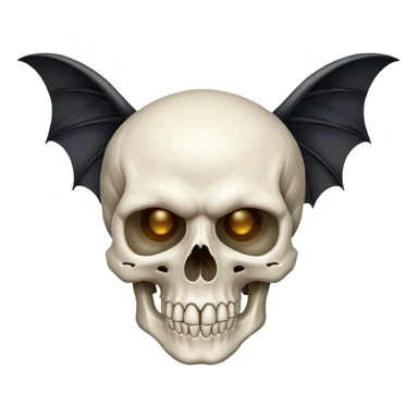 skull emoji flying like a bat sticker