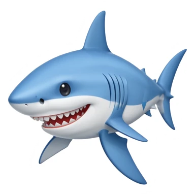 cartoonist blue shark wearing shirt sticker