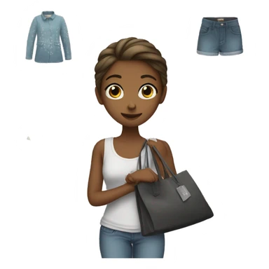 girl buying clothes sticker