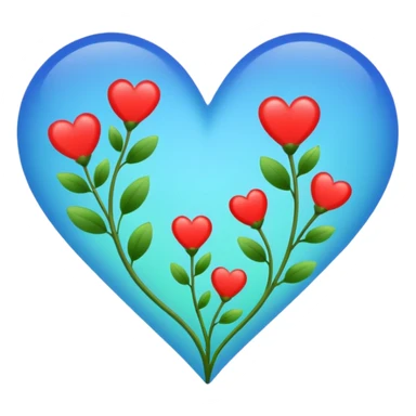 Growing hearts blue red green sticker