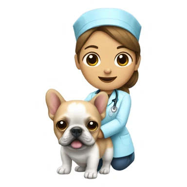 Nurse riding a Frenchbulldog sticker