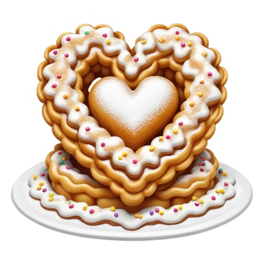 Heart shaped funnel cake with sprinkles  sticker