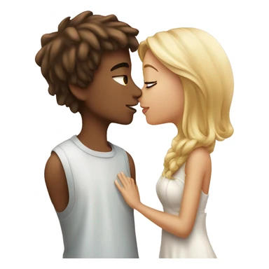 beautiful girl and boy kissing sticker