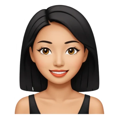 asian tanned beauty standard, pretty bratz baddie, black Eyeliner, she's smiling. sticker