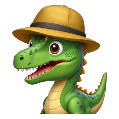 A dinosaur with hat sticker
