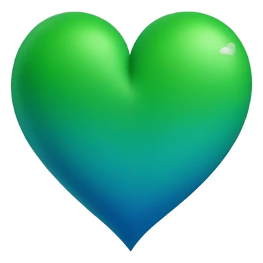 Create a heart from the combination of green and blue colors sticker