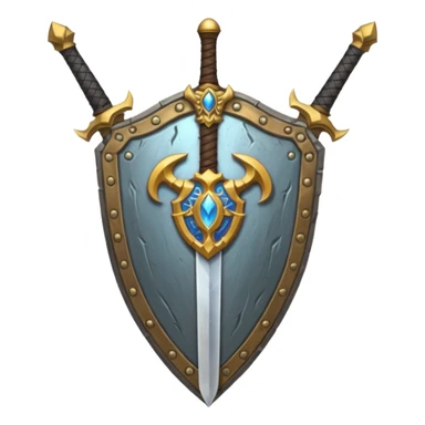 sword and shield, world of war craft style sticker
