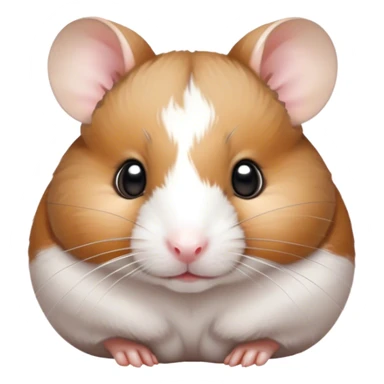 Cinematic Noble Brown and White Banded Hamster Portrait Emoji, Poised and regal, with a tiny, compact build and a uniquely patterned fur of warm brown and crisp white bands, deep-set soulful dark eyes, Simplified yet sharp and sophisticated features, highly detailed, glowing with a soft, dignified glow, high shine, intelligent and charming, stylized with an air of distinctive elegance, focused and attentive, soft glowing outline, capturing the essence of a watchful and confident rodent, so majestic it feels as though it could scurry out of the screen with effortless authority! sticker