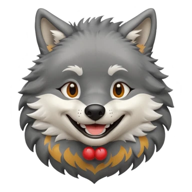 Generate a happy wolf emoji sticker