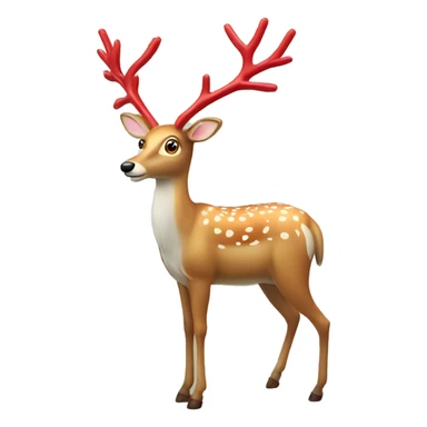 Deer decoration with two very Long legs and a red nose sticker