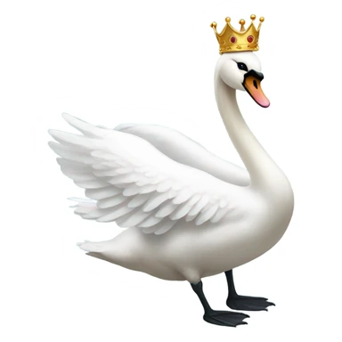 White swan with crown sticker