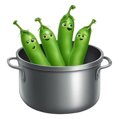 Three peas in a cooking pot  sticker