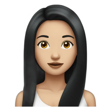 Fair skinned pretty woman with long straight black hair sticker