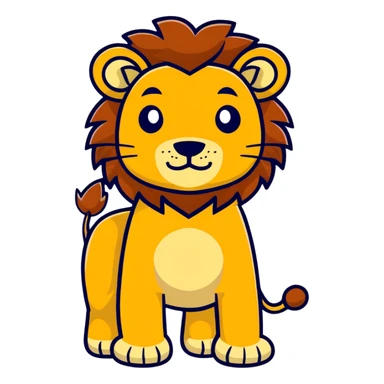 Madagascar lion cartoon character sticker