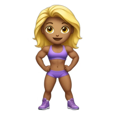 body builder girl sticker
