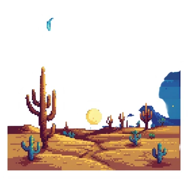 desert night with stars and moon sticker