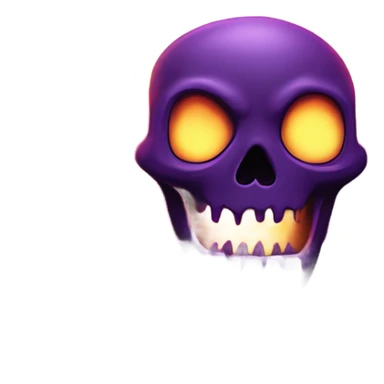 purple flaming skull face tomb sticker