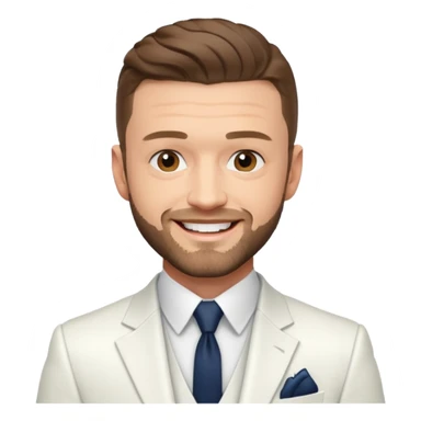 Justin Timberlake with white suit sticker