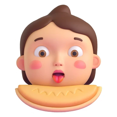 exaggerated hungry face, cheeks sucked in, eyes fixed on food, strong expression of craving sticker