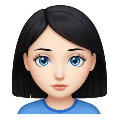 Emoji chica pelo negro ojos azules  sticker