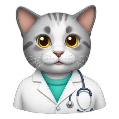 Cat wearing like a doctor sticker