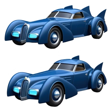  the animated series aerodynamic opulent dark knight futuristic concept Batmobile loosely based on 1936 cord 812(flat long straight faceted mechanical body) winged stealthy blue headlight covers street hot rod  sticker