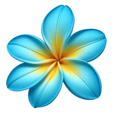 neon royal blue and cyan plumeria  sticker