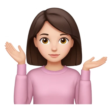 brunette girl with light pink sweater sticker