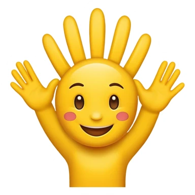 Happy face whit five hi  sticker