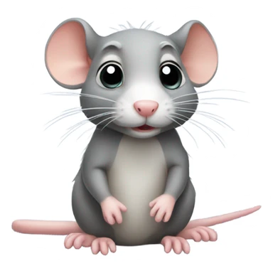 Cute rat sitting upright sticker
