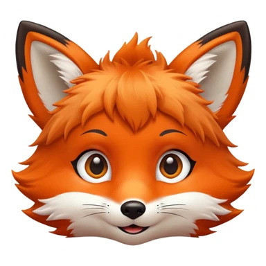 happy fox kid avatar with big eyes sticker
