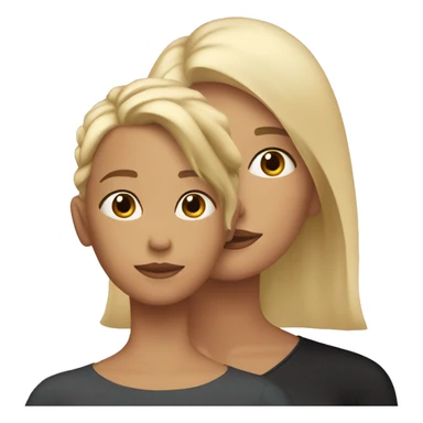 Blonde mother with black haired daughter  sticker