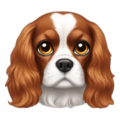 king Charles cavalier with straight hair sticker