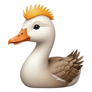 a goose cutting hair  sticker