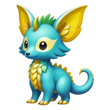 Cute shiny colorful exotic rare mythical animal hybrid Fakemon full body sticker