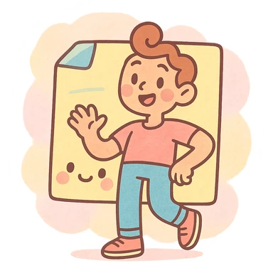 pastel watercolor sticky note in soft kawaii style, inspired by Japanese stationery, full body sticker