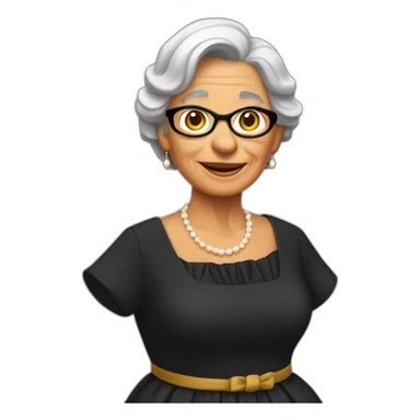 Mujer vieja vestido negro sticker