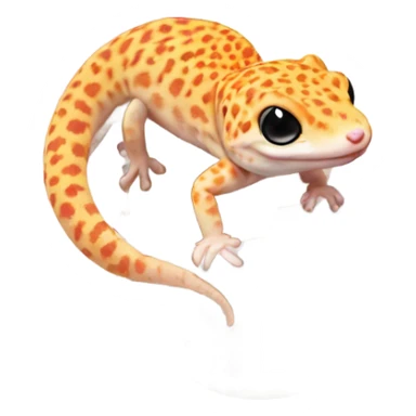 Orange leopard gecko emerges from egg sticker