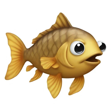 Fish riding a poop sticker