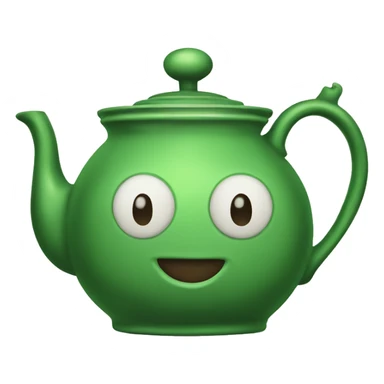 Green vintage teapot sticker
