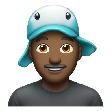 Man wearing a dolphin hat sticker