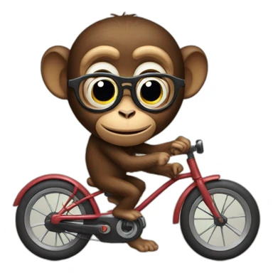 Monkey with spectacles on bike sticker