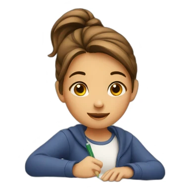 girl_doing_homework sticker