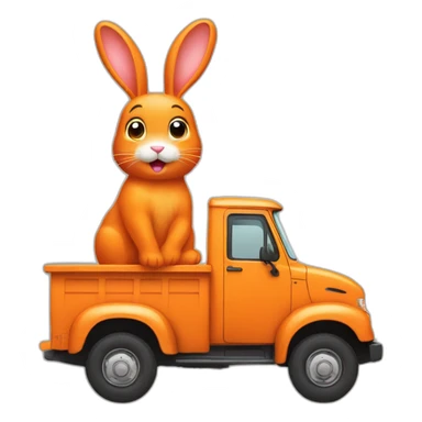 A orange bunny un a truck sticker