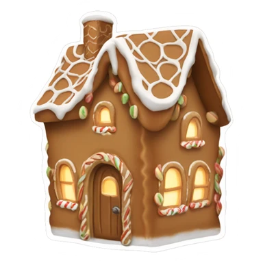 Cosy light begie gingerbread house  sticker