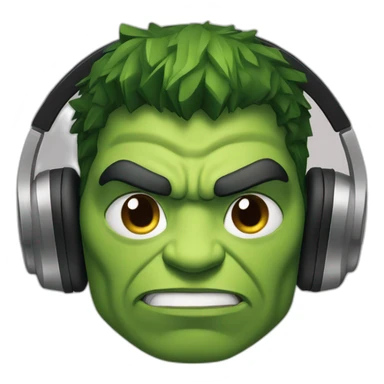 Hulk with head phones  sticker