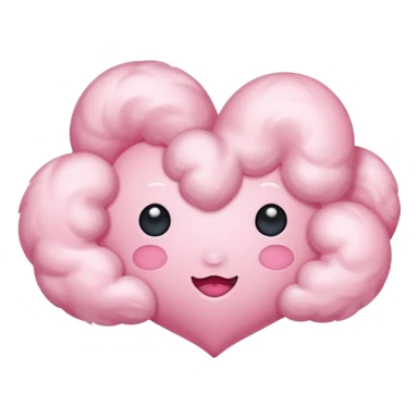pink heart cloud sticker