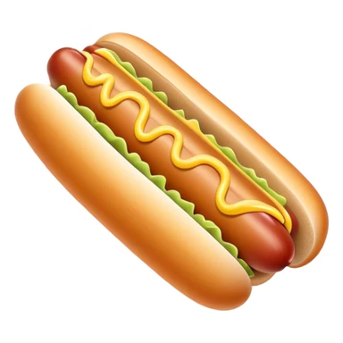 hot dog with white mustard sticker