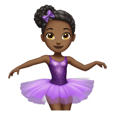 A black girl ballerina with purple leopard and sparkly tutu sticker